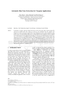 Automatic Skin Tone Extraction for Visagism Applications