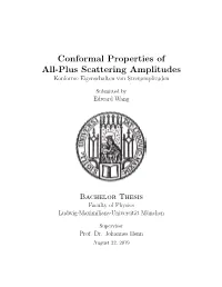 Conformal Properties of All-Plus Scattering Amplitudes Konforme Eigenschaften Von Streuamplituden