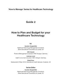 Guide 2 How to Plan and Budget for Your Healthcare Technology