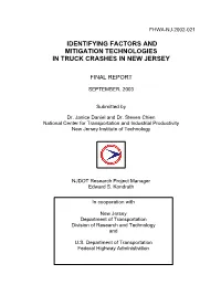 Identifying Factors and Mitigation Technologies in Truck Crashes in New Jersey