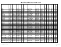 Model Year 2014 Green Vehicle Guide