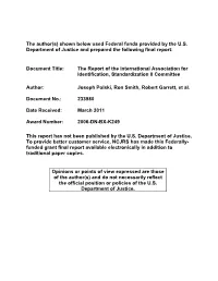 The Report of the International Association for Identification, Standardization II Committee