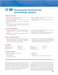 29 Assessing the Cardiovascular and Lymphatic Systems
