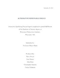 ALTERNATIVE RENEWABLE ENERGY Interactive Qualifying