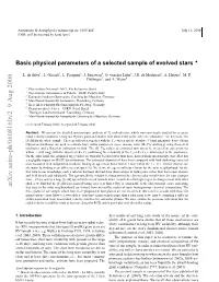 Basic Physical Parameters of a Selected Sample of Evolved Stars
