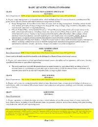 Basic Qualifications Standards