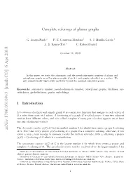 Complete Colorings of Planar Graphs