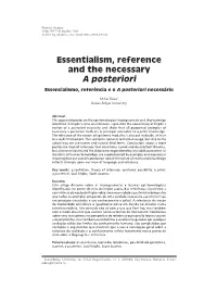 Essentialism, Reference and the Necessary a Posteriori