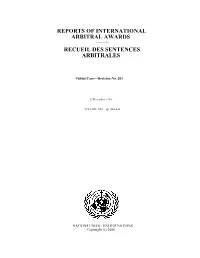 Fubini Case—Decision No. 201