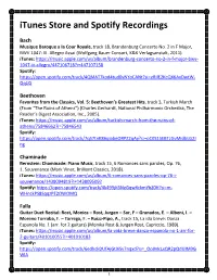 Itunes Store and Spotify Recordings