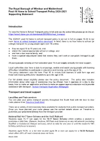 Post-16 Home to School Transport Policy 2020-2021 Supporting Statement