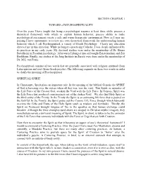 SECTION CHAPTER 1 TOWARD a PSYCHOSPIRITUALITY Over The