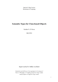 Semantic Types for Class-Based Objects
