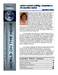 WORLD on the MOVE the MOVE on WORLD Recent Publications in Migration NEWSLETTER for the AMERICAN SOCIOLOGICAL ASSOCIATION’S