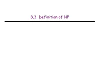 8.3 Definition of NP Decision Problems