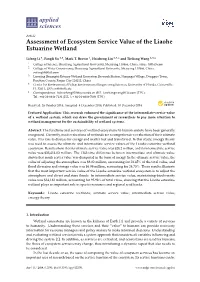 Assessment of Ecosystem Service Value of the Liaohe Estuarine Wetland