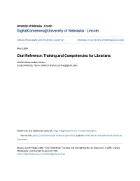 Chat Reference: Training and Competencies for Librarians