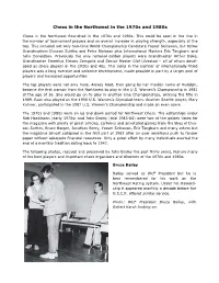 Chess in the Northwest in the 1970S and 1980S