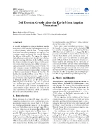 Did Evection Greatly Alter the Earth-Moon Angular Momentum?