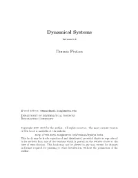 Dynamical Systems Dennis Pixton