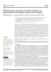 Media Visibility and Representation of Paralympic Games in News Programs