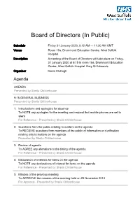 Board of Directors (In Public)