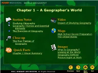 Chapter 1 – a Geographer's World