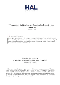 Comparison in Kambaata: Superiority, Equality and Similarity Yvonne Treis