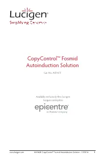 Copycontrol™ Fosmid Autoinduction Solution
