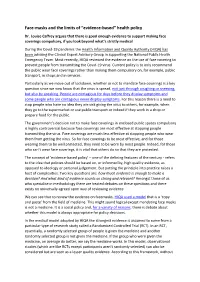 Face-Masks and the Limits of “Evidence-Based” Health Policy Dr