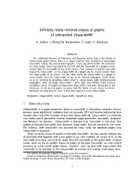 Infinitely Many Minimal Classes of Graphs of Unbounded Clique-Width∗