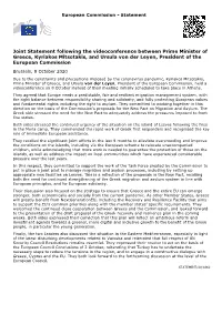 Joint Statement Following the Videoconference Between Prime