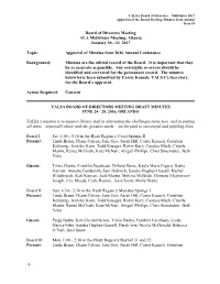 Midwinter 2017 Approval of the Board Meeting Minutes from Annual Item #1
