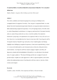 Occupational Limbo, Transitional Liminality and Permanent Liminality: New Conceptual Distinctions