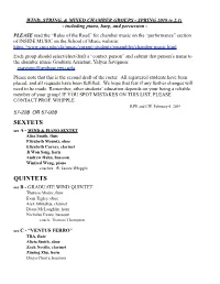 Wind, String, & Mixed Chamber Groups