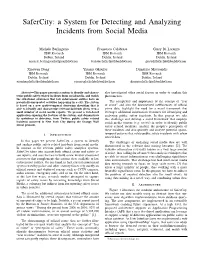 A System for Detecting and Analyzing Incidents from Social Media
