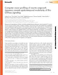 Computer Vision Profiling of Neurite Outgrowth Dynamics Reveals Spatiotemporal Modularity of Rho Gtpase Signaling