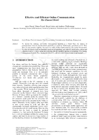 Effective and Efficient Online Communication the Channel Model