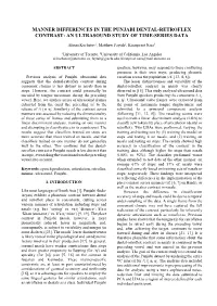 Manner Differences in the Punjabi Dental-Retroflex Contrast: an Ultrasound Study of Time-Series Data
