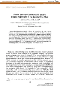 Pattern Selector Grammars and Several Parsing Algorithms in the Context-Free Style