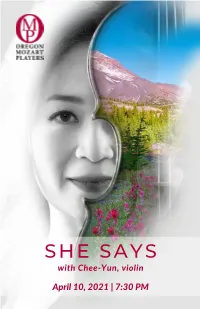 SHE SAYS with Chee-Yun, Violin