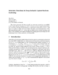 Structure Functions in Deep Inelastic Lepton-Nucleon Scattering 1