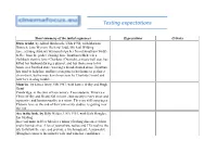 Testing Expectations