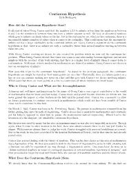 The Continuum Hypothesis by Kyle Rodriguez