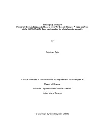 An Case Analysis of the UNESCO-WTA Tour Partnership For