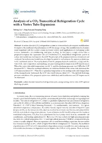 Analysis of a CO2 Transcritical Refrigeration Cycle with a Vortex Tube Expansion