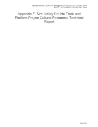 Appendix F. Simi Valley Double Track and Platform Project Cultural Resources Technical Report