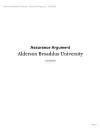 Assurance Argument - 10/3/2018