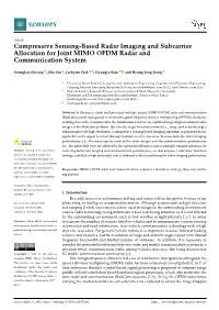 Compressive Sensing-Based Radar Imaging and Subcarrier Allocation for Joint MIMO OFDM Radar and Communication System