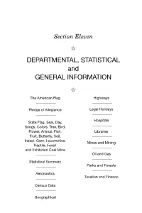 DEPARTMENTAL, STATISTICAL and GENERAL INFORMATION ✩